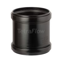 Tetraflow Black 110mm Push Fit Straight Coupling