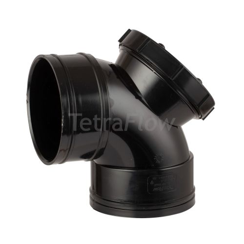Tetraflow Black 110mm Solvent Access Bend Double Socket 