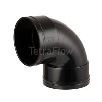 Tetraflow Black 110mm Solvent Double Socket Swept Bend 