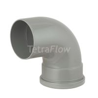 Tetraflow Grey 110mm Push Fit 92 Degree Single Socket/Spigot Bend