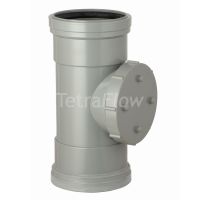 Tetraflow Grey 110mm Push Fit Access Pipe Coupling
