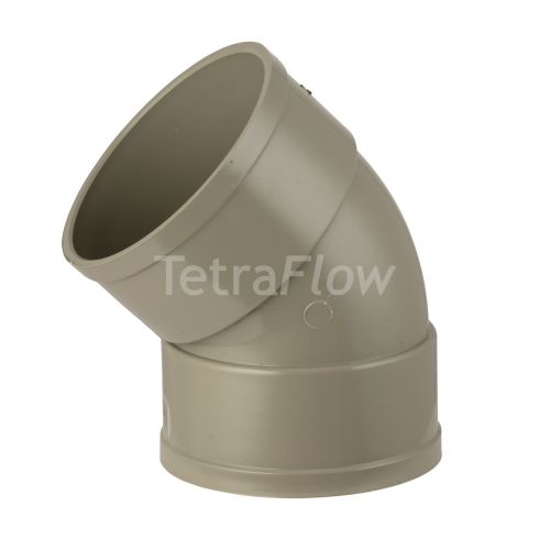 Tetraflow Olive Grey 110mm Solvent 135 Degree Double Socket Bend 
