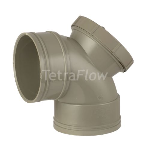 Tetraflow Olive Grey 110mm Solvent Access Door Bend Double Socket 