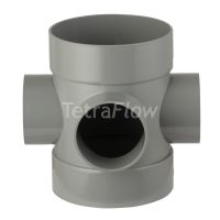 Tetraflow Olive Grey 110mm Solvent Bossed Pipe Connector with 50mm boss