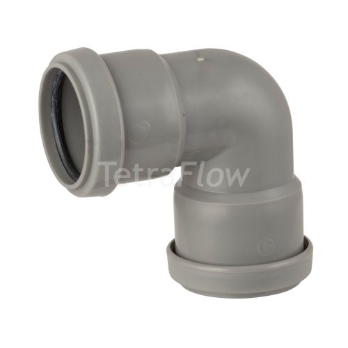 Tetraflow 32mm Grey Push Fit Waste 90 Knuckle Bend