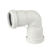 Tetraflow White Push Fit 32mm Waste 90 Knuckle Bend