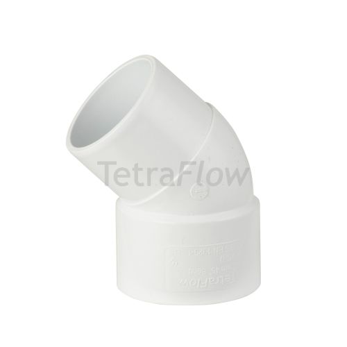 Tetraflow White 40mm Solvent Spigot Waste Bend 45