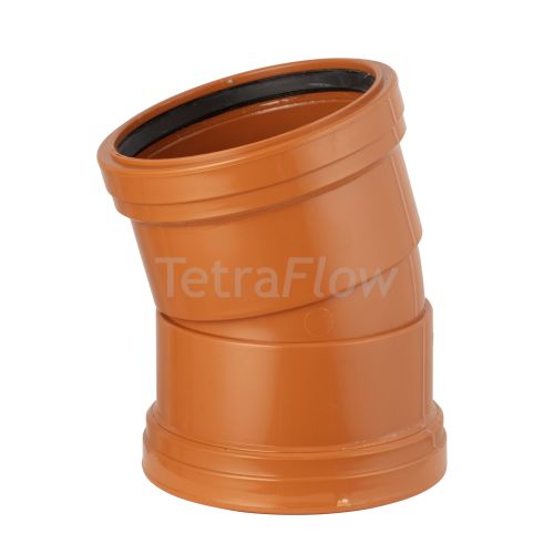 Tetraflow Underground 110mm Bend 15 Degree Double Socket