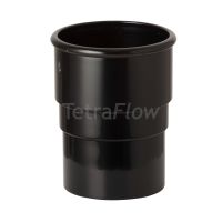 Tetraflow Black Half Round Pipe Socket