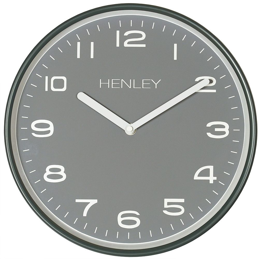 Henley Grey Metal Wall Clock