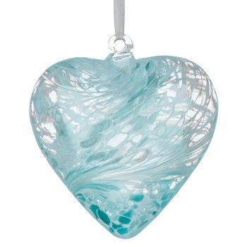 12cm Sienna Glass Pastel Blue Friendship Heart