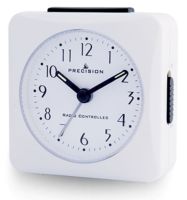 White Analogue Radio Controlled Alarm Clock with Cresendo Alarm