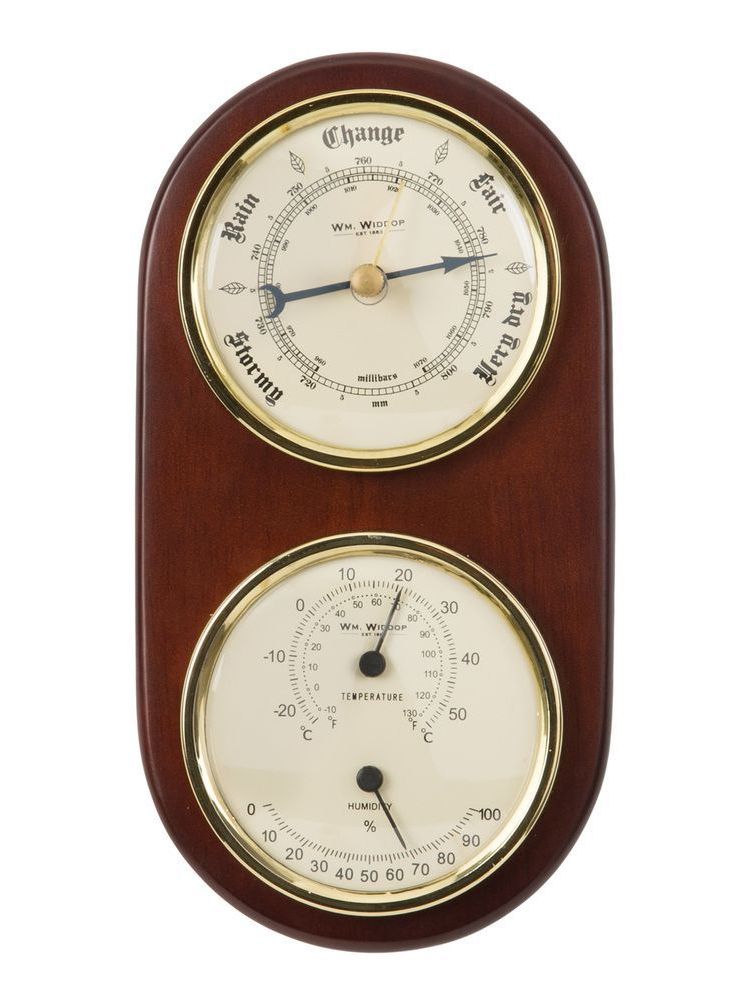 Small Oval Double Barometer by Wm Widdop