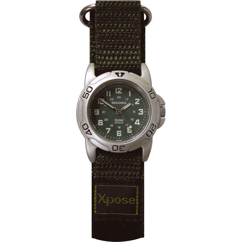 Sekonda Xpose Unisex Velcro Strap Green Boys Wrist Watch