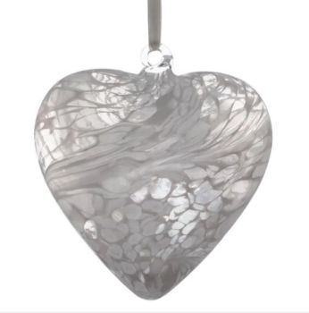 12cm Sienna Glass White Friendship Heart