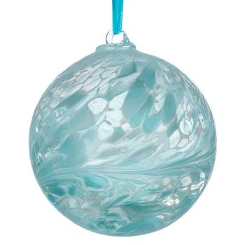 10cm Sienna Glass Pastel Blue Friendship Ball