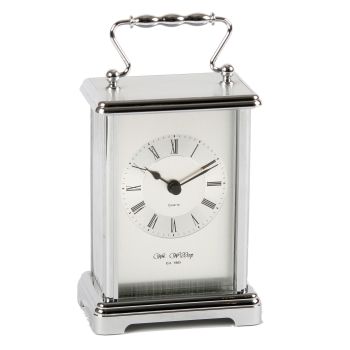 Wm Widdop Silver Carriage Clock