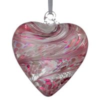 8cm Sienna Glass Pastel Pink Friendship Heart