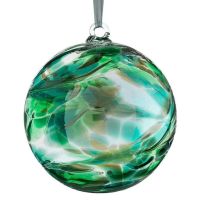 10cm Sienna Glass Emerald Green Friendship Ball
