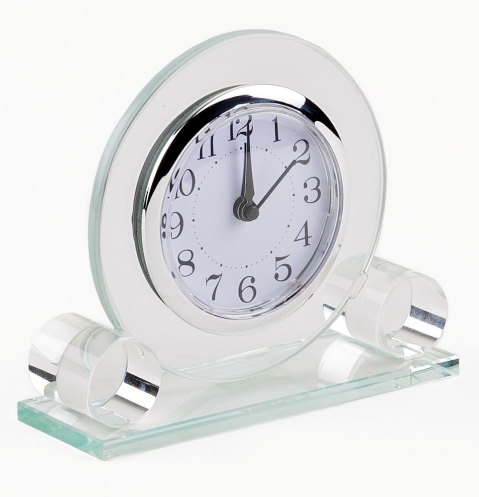 Small Wm Widdop Glass Barrel Clock