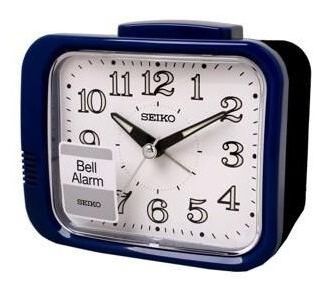Seiko Retro Blue & Black Quiet Sweep Loud Bell Alarm Clock