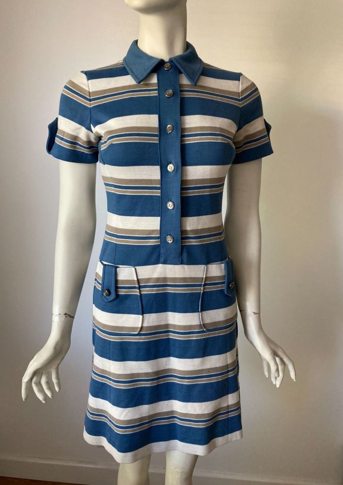1960s Stripe Mod Dress