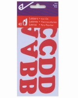 iron on letters 40 piece alphabet pack Wrights size 30mm A â€“ Z RED