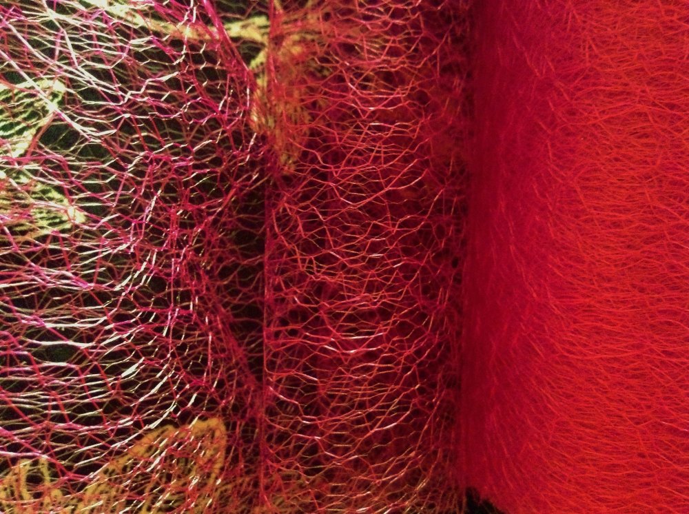Spiders Web Net Sold Per Half Metre Length Red Colour