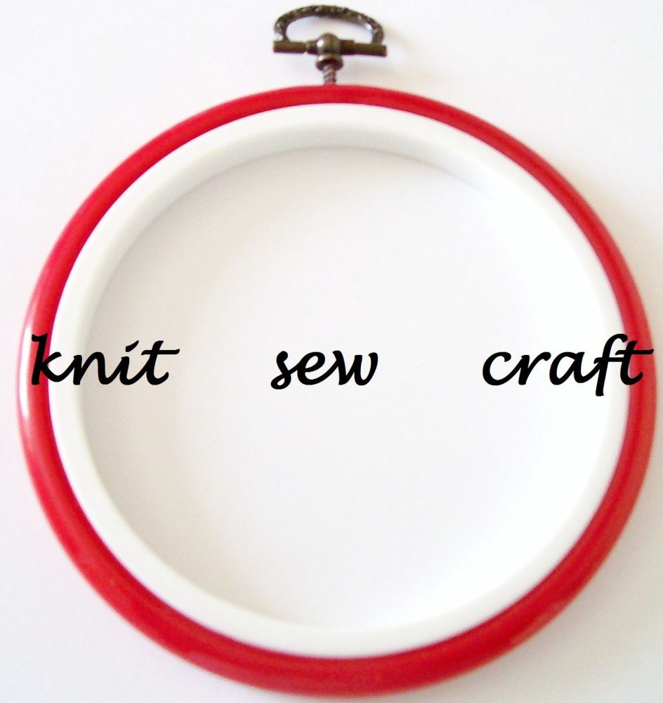 Red 4" Round Flexi Hoop/Embroidery Hoop