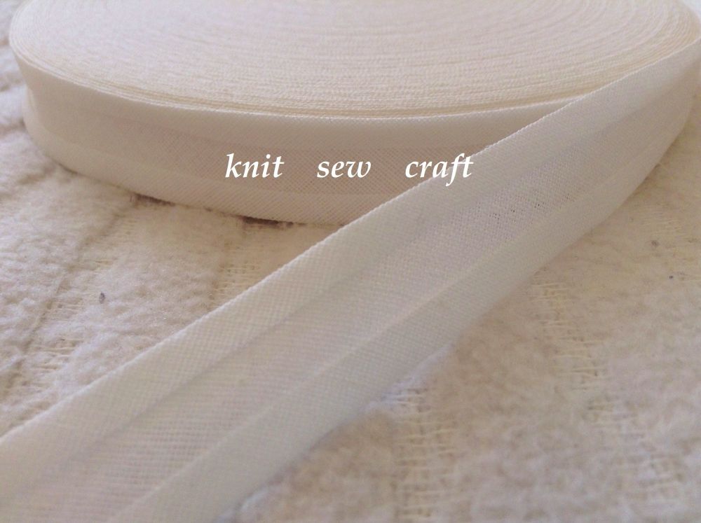15mm wide ivory colour bias binding tape