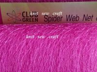 Fuschia Pink Spider Web Net 1m Club Green 15cm for Crafts Party Bridal