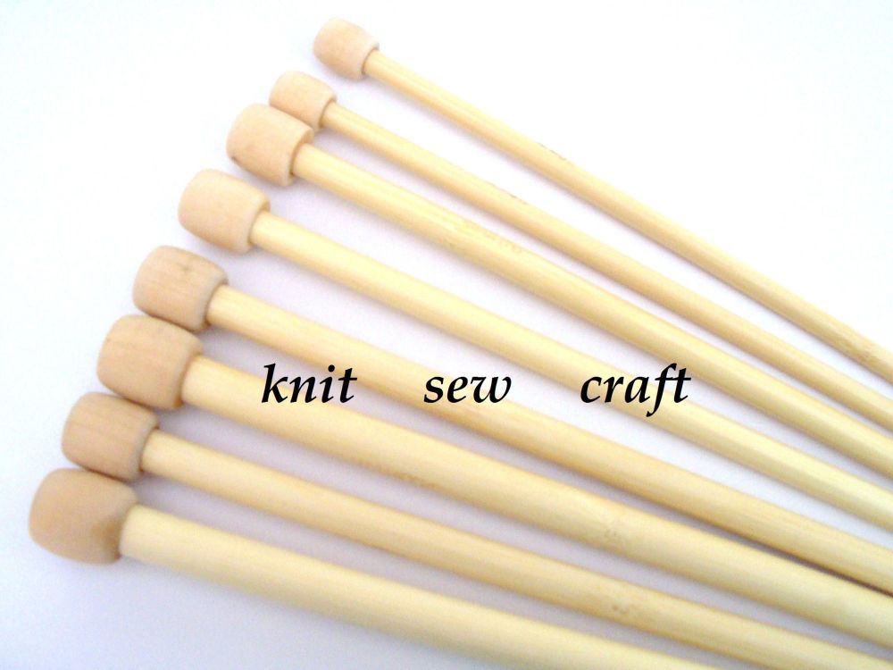 Bamboo Knitting Needles Set 7mm 9mm 10mm 12mm (imp) Darice