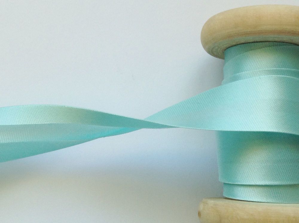 19mm Satin Bias Turquoise Seam Binding Ribbon Trimming Sea Foam