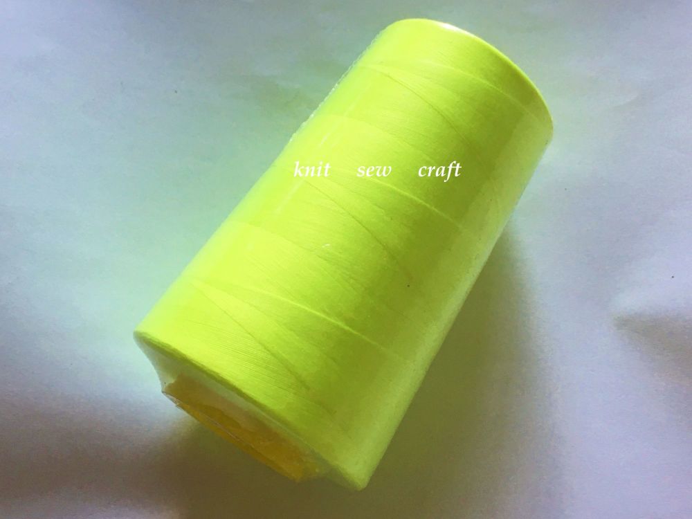 Fluorescent Yellow Overlocker Sewing Machine Thread 5000 Yards