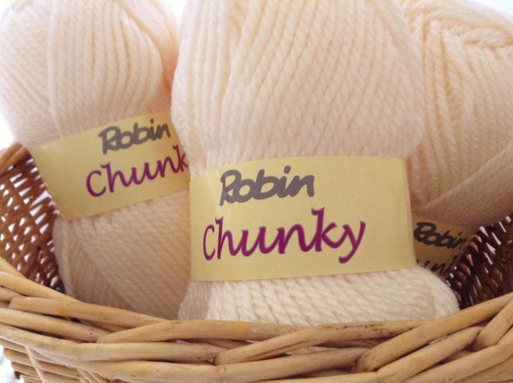 Robin Chunky Knitting Wool Aran Cream 4035/041 100g