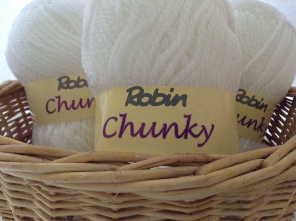 Robin Chunky Knitting Wool - White