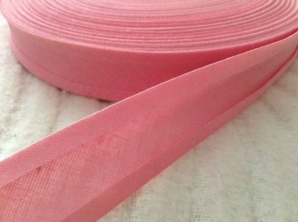 25mm Cotton Trimming Tape By The Reel - Rose Pink