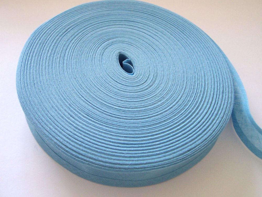 bias binding tape per 50 metre reel - mid blue