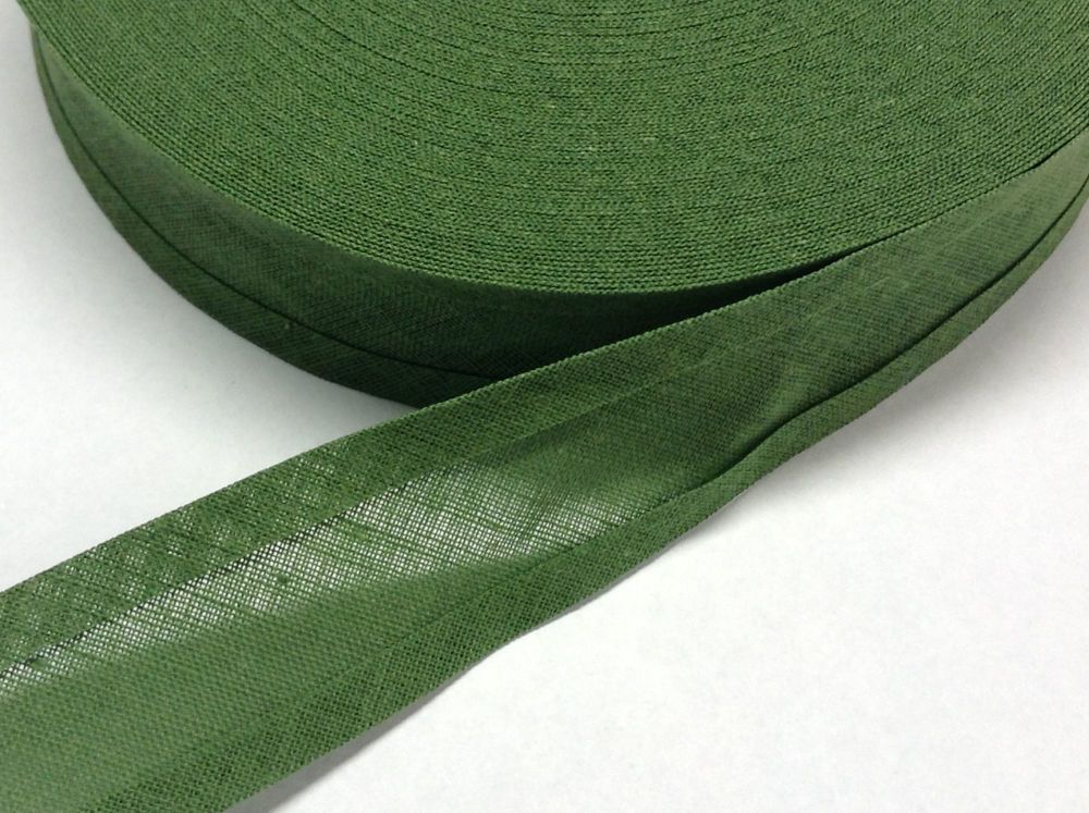 Green Bias Binding 1" Wide Fabric Edging 100% Cotton Sage Green 1 Mtr