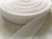 Herringbone Tape 25mm White Acrylic Twill Blankets Bag Handles Webbing