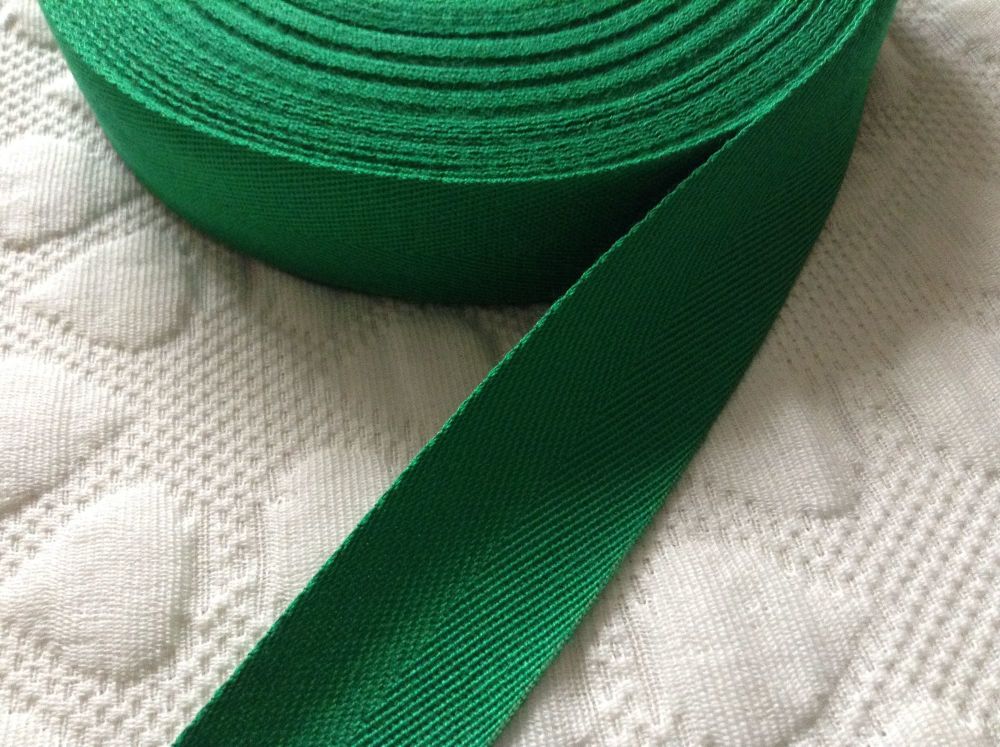 Emerald Green Herringbone Webbing 1" Apron Tape Bag Handles Blankets