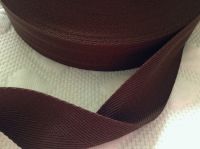 Brown Herringbone Webbing 1" Acrylic Twill Tape Aprons Bags Blankets