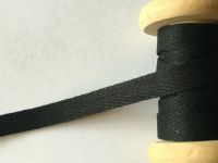 10mm Wide Herringbone Pattern Black Webbing Tape
