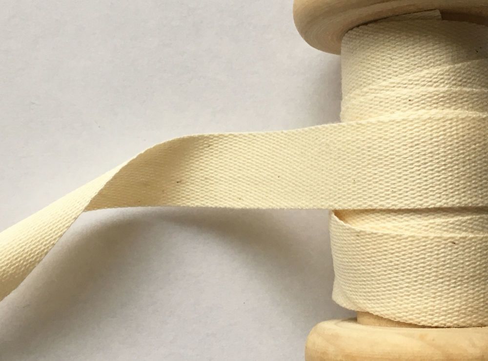 14mm Natural Cream Cotton Tape Aprons Cushions Ties Manubens