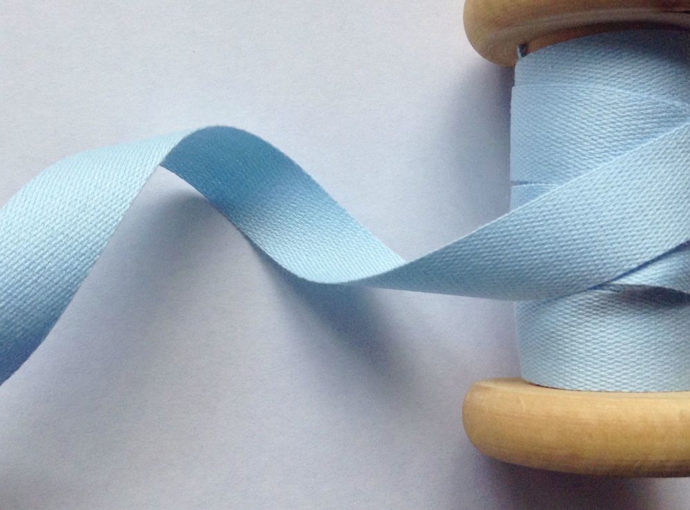 Baby Blue 14mm Cotton Tape Aprons Cushion Ties