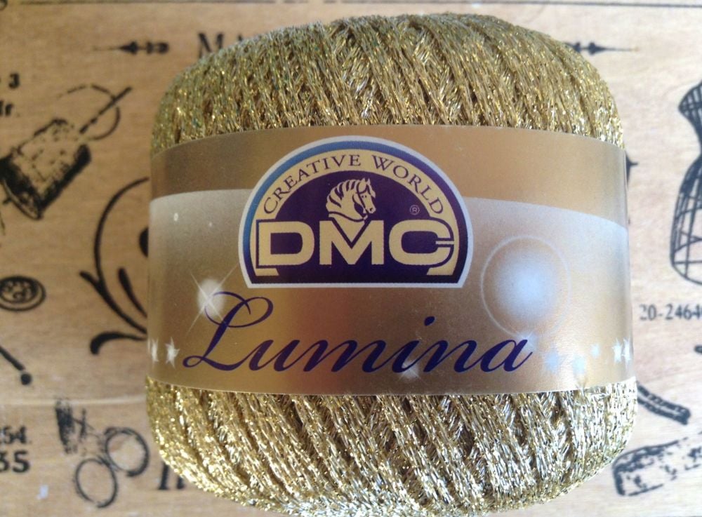 DMC Lumina Metallic Thread Gold L3821 Crochet Knitting Yarn 20g