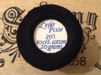 Number 20 Crochet Thread - Lesur Pixie Black Cotton