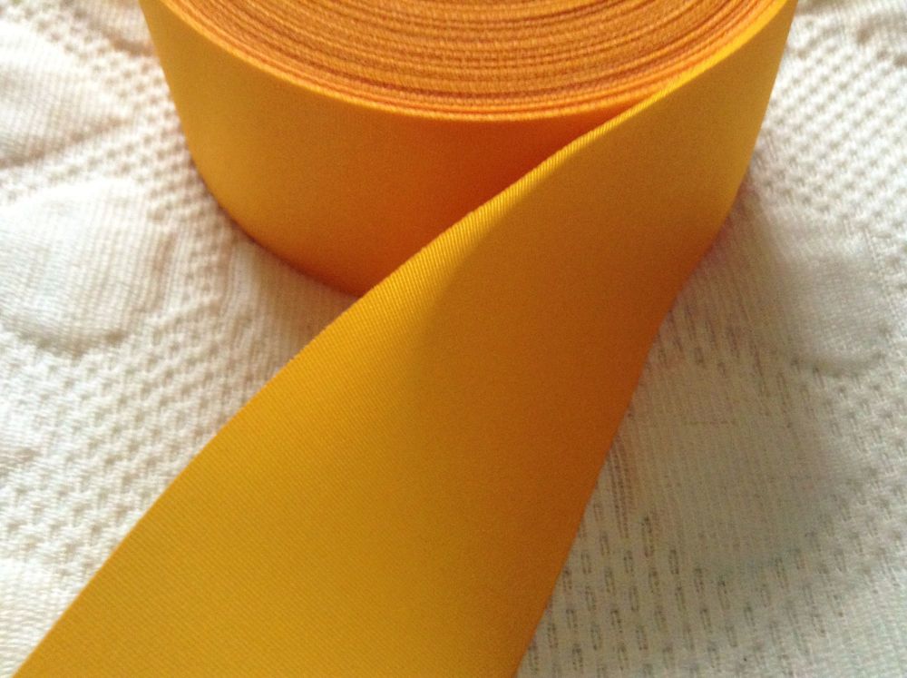 48mm Gold Satin Ribbon Single Faced Sold Per Half Metre