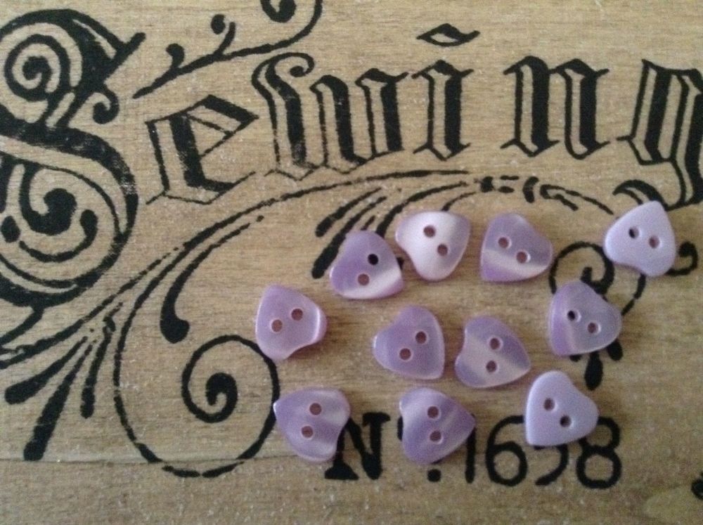 Lilac Heart Shape Buttons
