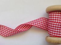 Red Gingham Check Ribbon By Berisfords 7391-15
